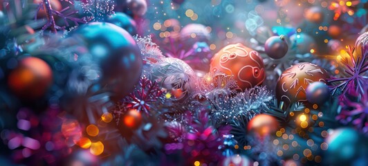 Fantasy abstract Christmas winter festive composition