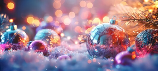 Fototapeta premium Fantasy abstract Christmas winter festive composition