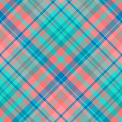 Seamless pattern in comfortable green, pink and blue for plaid, fabric, textile, clothes, tablecloth and other things. Vector image. 2