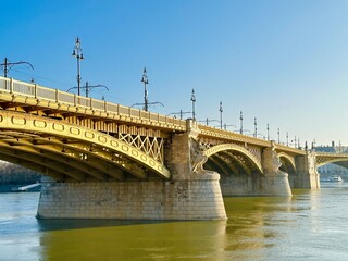 Margit Bridge over the Danube River in Budapest, Hungary