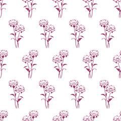seamless pattern of purple flowers on a white background, texture, background