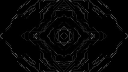 Travel through abstract technology digital tunnel.