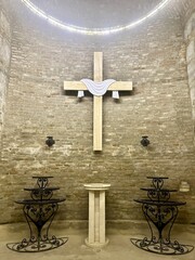 cross in the church basement