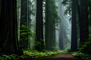 Ethereal Majesty: A Captivating Journey Through an Ef Redwood Forest