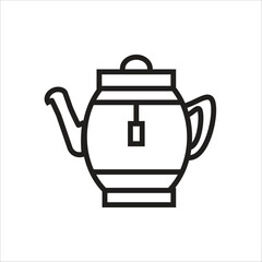 tea pot vector icon line template