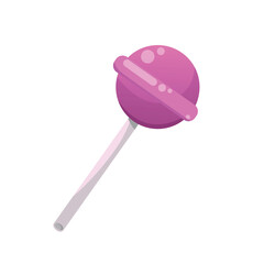 Pink sweet lollipop. Round candy on white background. Vector Trendy illustration - Chupa Chups.