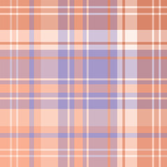 Seamless pattern in violet and peach color for plaid, fabric, textile, clothes, tablecloth and other things. Vector image.