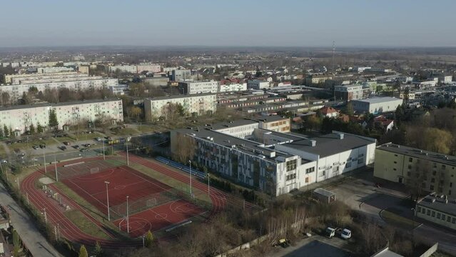 Beautiful School Court Opoczno Aerial View Poland