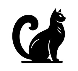 Black cat simple minimal vector illustration graphic