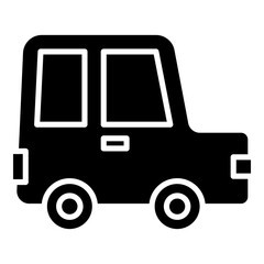Car black glyph solid icon