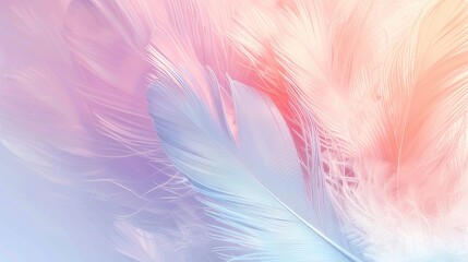 Fototapeta na wymiar Pastel Color Soft Feather Abstract Background, Dreamy Palette of Serene Hues for Sophisticated Designs 