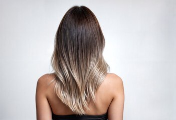 Obraz premium Elegant Ombre Hair Transition on Woman's Straight Locks