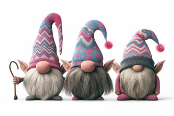Gnomes wearing hat valentine. Generative AI