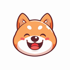 free vector cute shiba inu face with happy emotions