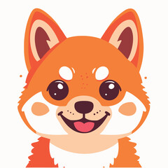free vector cute shiba inu face with happy emotions