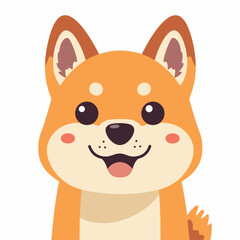 free vector cute shiba inu face with happy emotions