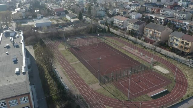 Beautiful School Court Opoczno Aerial View Poland