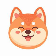 free vector cute shiba inu face with happy emotions