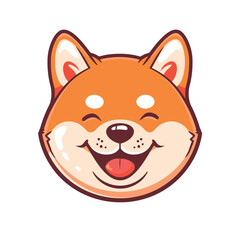 free vector cute shiba inu face with happy emotions