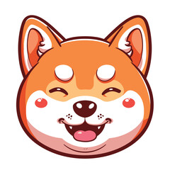 free vector cute shiba inu face with happy emotions