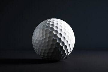 close-up view of a golf ball on dark background