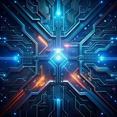  futuristic digital circuitry background with sleek lines and metallic accents, conveying innovation and technological advancement.