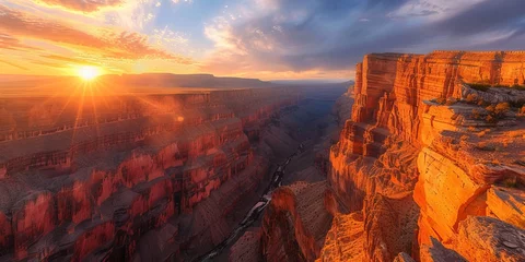 Fotobehang breathtaking view of Grand Canyon Colorado in USA at sunrise © toomi123