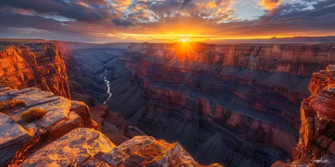 Wandaufkleber breathtaking view of Grand Canyon Colorado in USA at sunrise © toomi123
