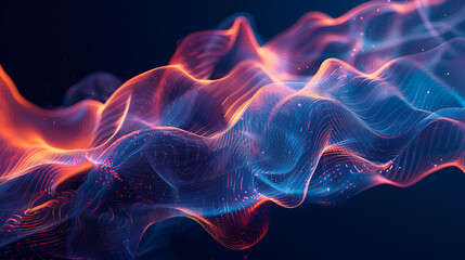 A mesmerizing abstract wireframe futuristic dark blue background, featuring dynamic shapes and vibrant colors, perfect for modern design projects and sci-fi concepts