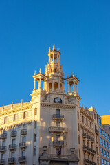 Valencia, Spain - January 8 2024 "Beautiful architecture of Valencia during the winter"