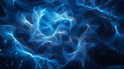 Obraz premium A mesmerizing abstract wireframe futuristic dark blue background, featuring dynamic shapes and vibrant colors, perfect for modern design projects and sci-fi concepts