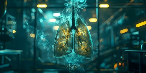 Pioneering Lung Health Research in an Advanced Medical Environment. Concept Lung Health, Medical Research, Advanced Technology, Pioneering Breakthroughs, Innovative Research Settings