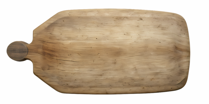 wooden board, cutting board all-standing with white / transparent background