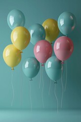 D rendered minimalistic celebration scene with balloons AI generated illustration