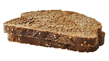 Rye integral bread slice for sandwich isolated on white, clipping path
