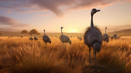 Foto op Plexiglas ostrich at sunset © qaiser