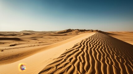 A clear sky over untouched desert sands AI generated illustration