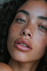 Fototapeta premium A close-up portrait emphasizing the benefits of using plant-based ingredients in skincare AI generated illustration