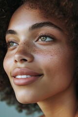 A close-up photo showcasing the impact of a healthy lifestyle on skin glow AI generated illustration