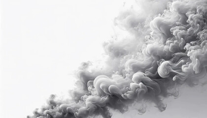 Smoke spreading along the bottom edge of a white background