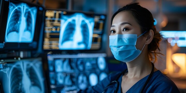 "Utilizing Advanced Technology in Healthcare to Analyze Lung Imaging for Covid-". Concept Healthcare Technology, Lung Imaging, COVID-19 Analysis, Advanced Technology, Medical Diagnostics