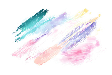 Pastel watercolor smudges and strokes on white background.