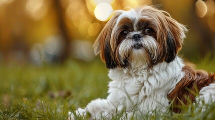 A devoted and loyal Shih Tzu dog with a playful demeanor  AI generated illustration