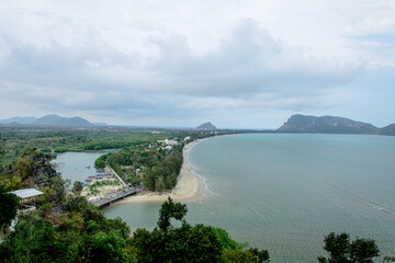 Photo view of the beautiful beach at Prachuap Khiri Khan