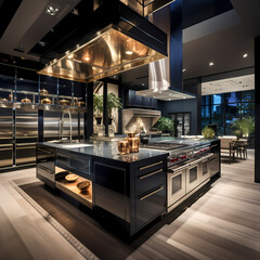 A modern kitchen with high-tech appliances. 