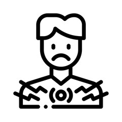 chest pain line icon