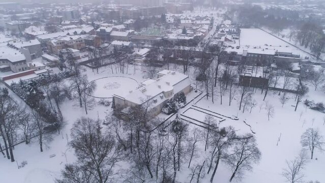 Beautiful Palace Park Belchatow Aerial View Poland
