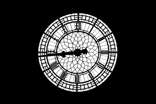 Fototapeta Black and White Big Ben Night Close-up, Westminster, London, UK