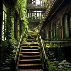 Urban exploration abandoned buildings reclaimed by nature