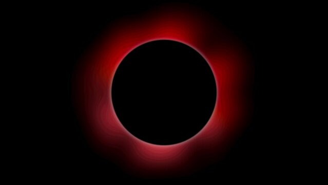 Posterized red abstract shining halo animation effect on a black background
